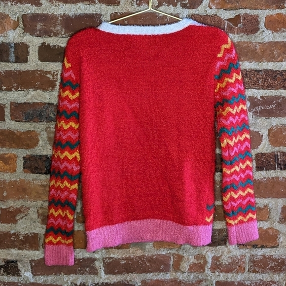 Holiday Time Girls Large Multicolor Cool Gingerbread Girl Pullover‎ Sweater - Picture 6 of 7